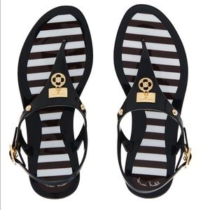 Henri Bendel Jelly Sandals Size 8 Black NWOB